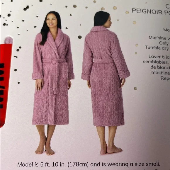 Room Service Cozy Pink Wrap Robe - Picture 6 of 6